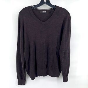 Murano modern performance moisture wicking v neck sweater large acrylic EUC L